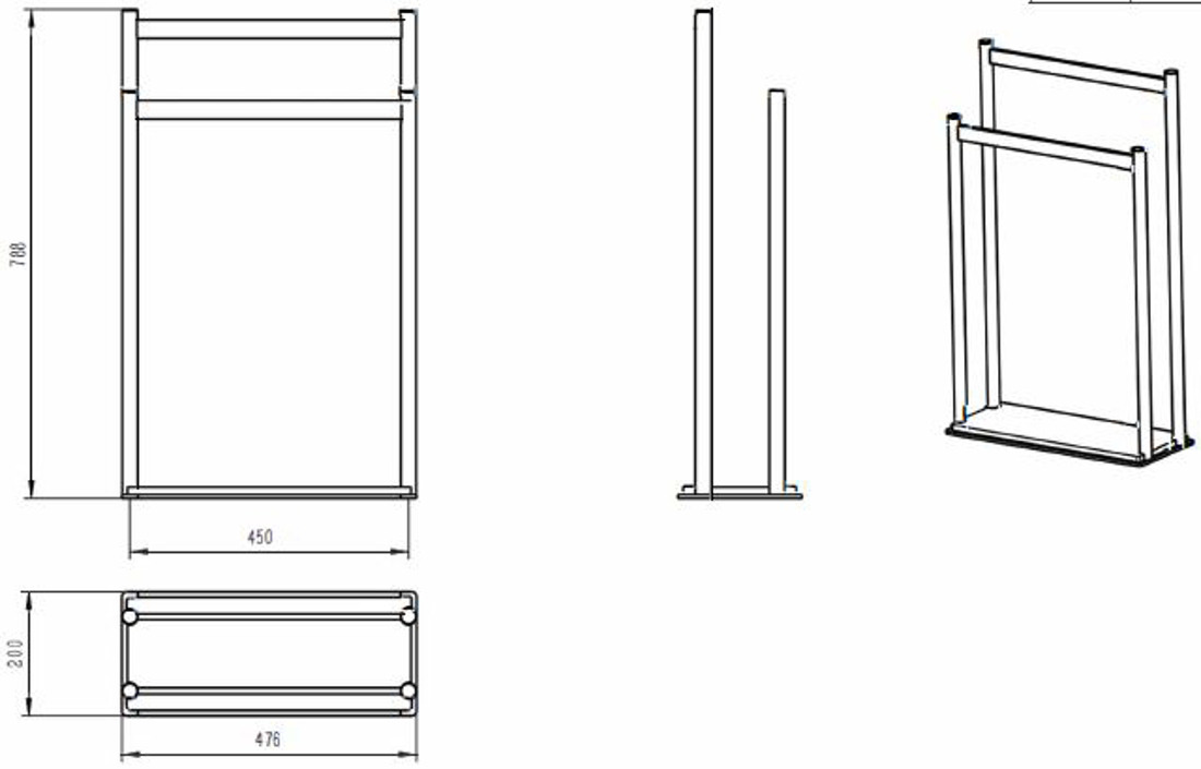 Slika od DRŽAČ PEŠKIRA DUPLI SAMOSTOJEĆI GUN METAL