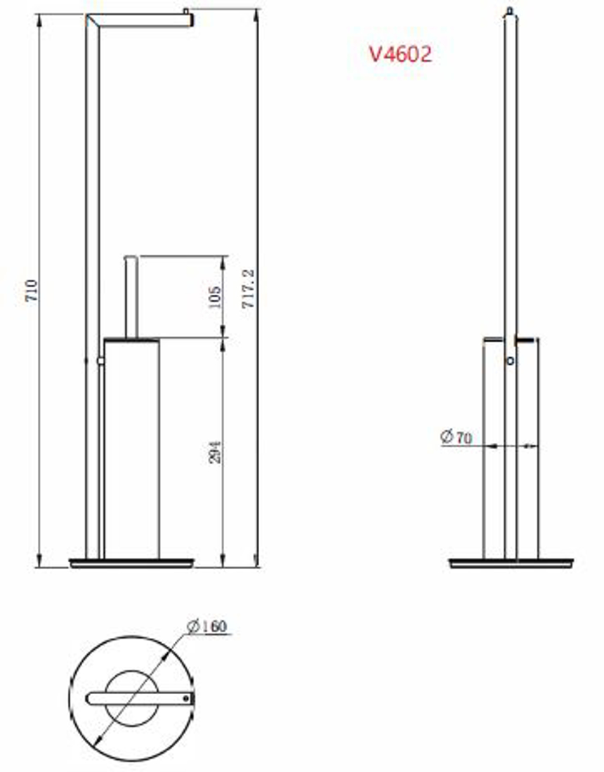 Slika od SAMOSTOJEĆA WC ČETKA+PAPIR BRUSHED GREY