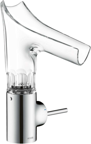 Slika od Starck V Single lever basin mixer 140 with glass spout and waste set - bevel cut
