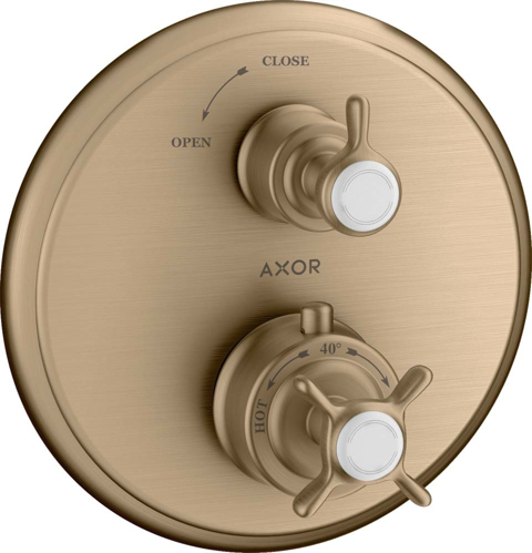Slika od Montreux Thermostat for concealed installation with cross handle and shut-off valve