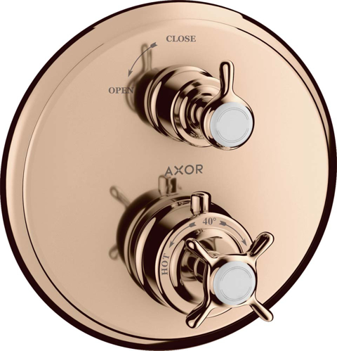 Slika od Montreux Thermostat for concealed installation with cross handle and shut-off valve