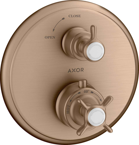 Slika od Montreux Thermostat for concealed installation with cross handle and shut-off valve