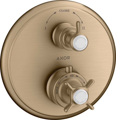 Slika od Montreux Thermostat for concealed installation with cross handle and shut-off/ diverter valve