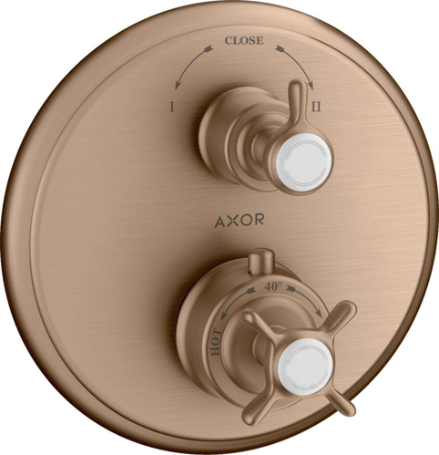 Slika od Montreux Thermostat for concealed installation with cross handle and shut-off/ diverter valve