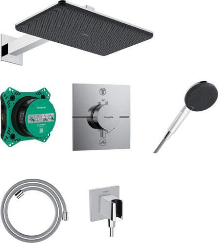 Slika od Raindance Alive Q Design ShowerSet 210/340 1jet with thermostat and basic set iBox universal 2
