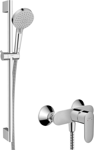 Slika od Vernis Blend Shower system for exposed installation 100 Vario EcoSmart with single lever shower mixer and shower bar Crometta 65 cm