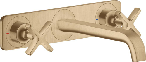 Slika od Citterio E 3-hole basin mixer for concealed installation wall-mounted with spout 220 mm and plate