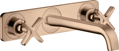 Slika od Citterio E 3-hole basin mixer for concealed installation wall-mounted with spout 220 mm and plate