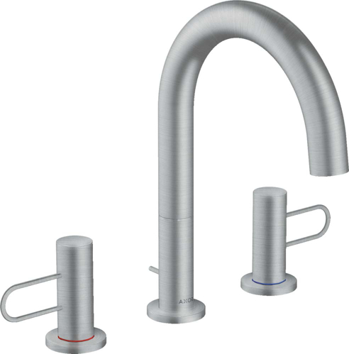 Slika od Uno 3-hole basin mixer 160 with loop handles and pop-up waste set