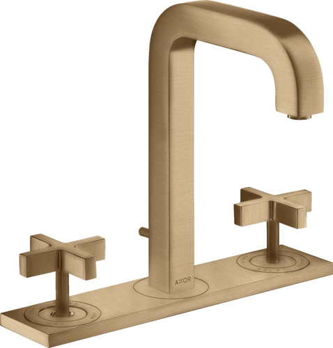 Slika od Citterio 3-hole basin mixer 170 with spout 140 mm, cross handles, plate and pop-up waste set