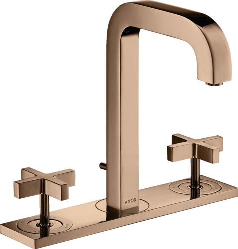 Slika od Citterio 3-hole basin mixer 170 with spout 140 mm, cross handles, plate and pop-up waste set