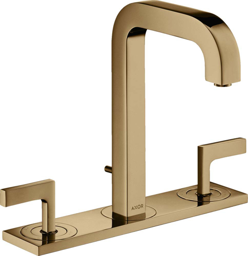 Slika od Citterio 3-hole basin mixer 170 with spout 140 mm, lever handles, plate and pop-up waste set