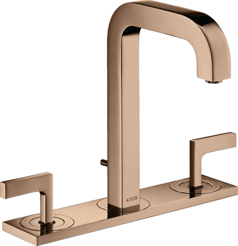 Slika od Citterio 3-hole basin mixer 170 with spout 140 mm, lever handles, plate and pop-up waste set