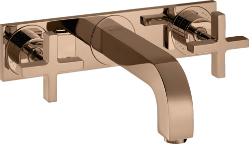 Slika od Citterio 3-hole basin mixer for concealed installation wall-mounted with spout 226 mm, cross handles and plate