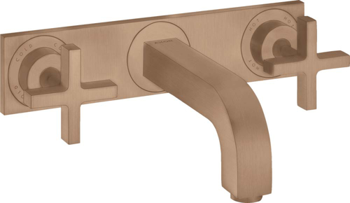 Slika od Citterio 3-hole basin mixer for concealed installation wall-mounted with spout 226 mm, cross handles and plate