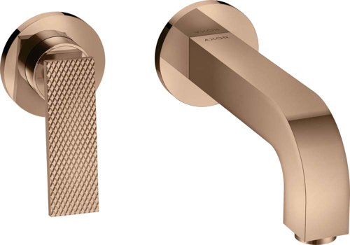 Slika od Citterio Single lever basin mixer for concealed installation wall-mounted with lever handle, spout 220 mm and escutcheons - rhombic cut