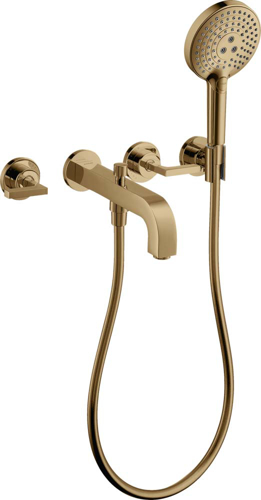 Slika od Citterio 3-hole bath mixer for concealed installation wall-mounted with lever handles and escutcheons