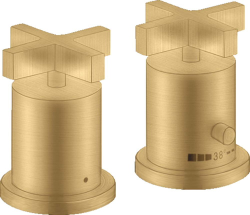 Slika od Citterio 2-hole rim mounted thermostatic bath mixer with cross handles