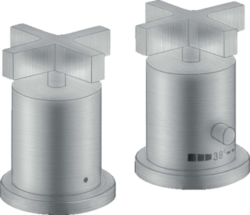 Slika od Citterio 2-hole rim mounted thermostatic bath mixer with cross handles