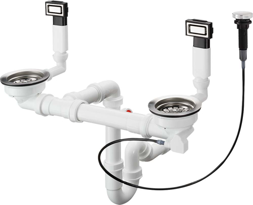 Slika od D15-11 Automatic waste and overflow set for double bowl