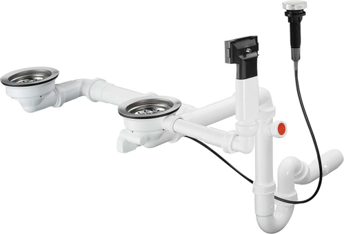 Slika od D17-11 Automatic waste and overflow set for double bowl granite