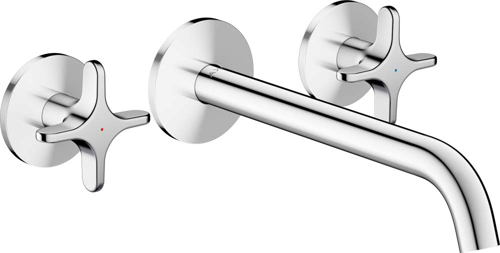 Slika od One 3-hole basin mixer for concealed installation wall-mounted with spout 220 mm and cross handles