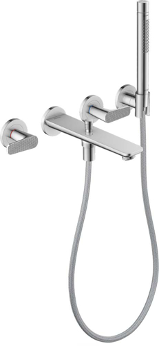 Slika od Citterio C 3-hole bath mixer for concealed installation wall-mounted with hand shower - cubic cut
