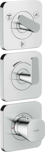 Slika od Citterio C Thermostatic module 380/120 for concealed installation with escutcheons for 3 functions - cubic cut