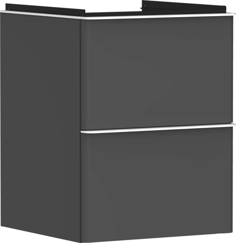 Slika od Xelu Q Vanity unit Diamond Matt Grey 480/475 with 2 drawers for handrinse basin