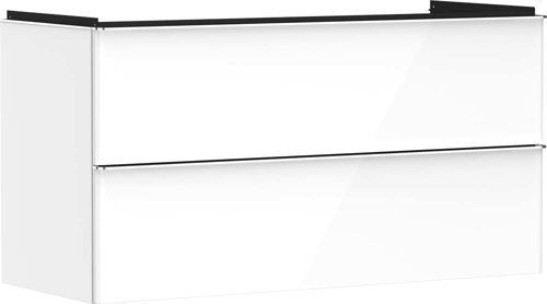 Slika od Xelu Q Vanity unit High Gloss White 1180/475 with 2 drawers for wash basin