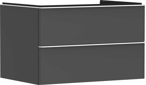 Slika od Xelu Q Vanity unit Diamond Matt Grey 780/550 with 2 drawers for console with cutout middle