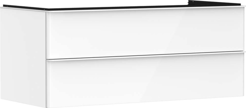 Slika od Xelu Q Vanity unit High Gloss White 1180/550 with 2 drawers for console with cutout middle