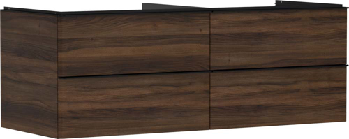 Slika od Xelu Q Vanity unit Dark Walnut 1360/550 with 4 drawers for console
