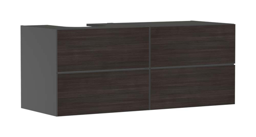 Slika od Xevolos E Vanity unit Slate Matt Grey 1370/550 with 4 drawers for console with cutout left