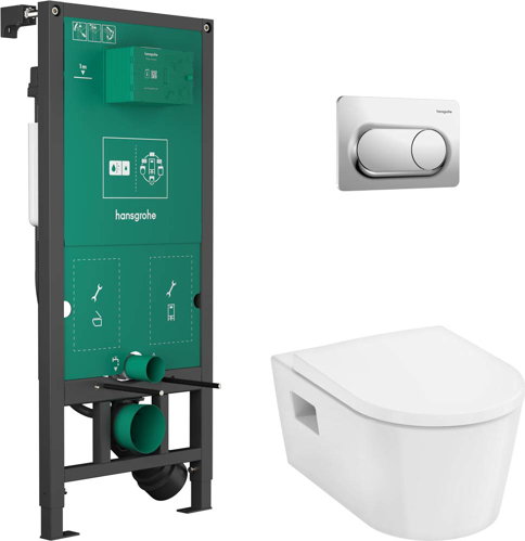 Slika od EluPura Original S WC Complete Set with iFrame universal concealed cistern, iFrame Original S flush plate and EluPura WC-Seat