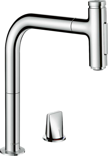 Slika od Metris Select M71 2-hole single lever kitchen mixer 200, pull-out spray, 2jet, sBox