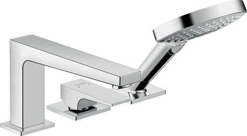 Slika od Metropol 3-hole rim mounted single lever bath mixer with lever handle