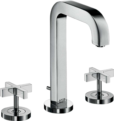 Slika od Citterio 3-hole basin mixer 170 with spout 140 mm, cross handles, escutcheons and pop-up waste set