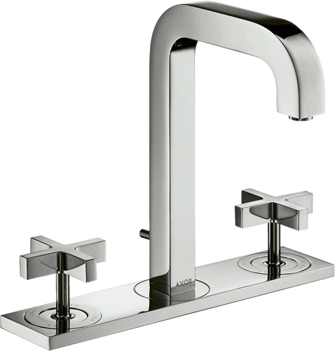 Slika od Citterio 3-hole basin mixer 170 with spout 140 mm, cross handles, plate and pop-up waste set