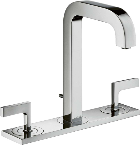 Slika od Citterio 3-hole basin mixer 170 with spout 140 mm, lever handles, plate and pop-up waste set