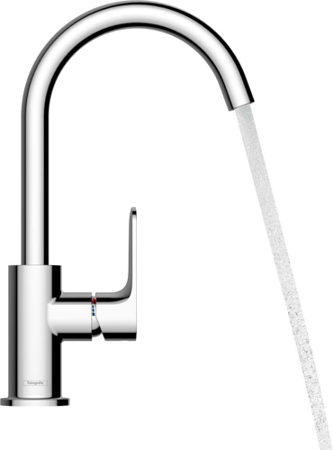 Slika od  Rebris S Single lever basin mixer 210 with swivel spout and pop-up waste set