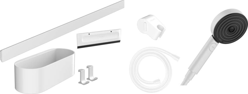 Slika od  WallStoris Bundle hand shower 105 3jet Activation EcoSmart, wall bar 70 cm and storage set
