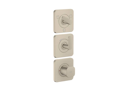 Slika od AXOR Citterio C Thermostatic module 380/120 for concealed installation with escutcheons for 3 functions - cubic cut