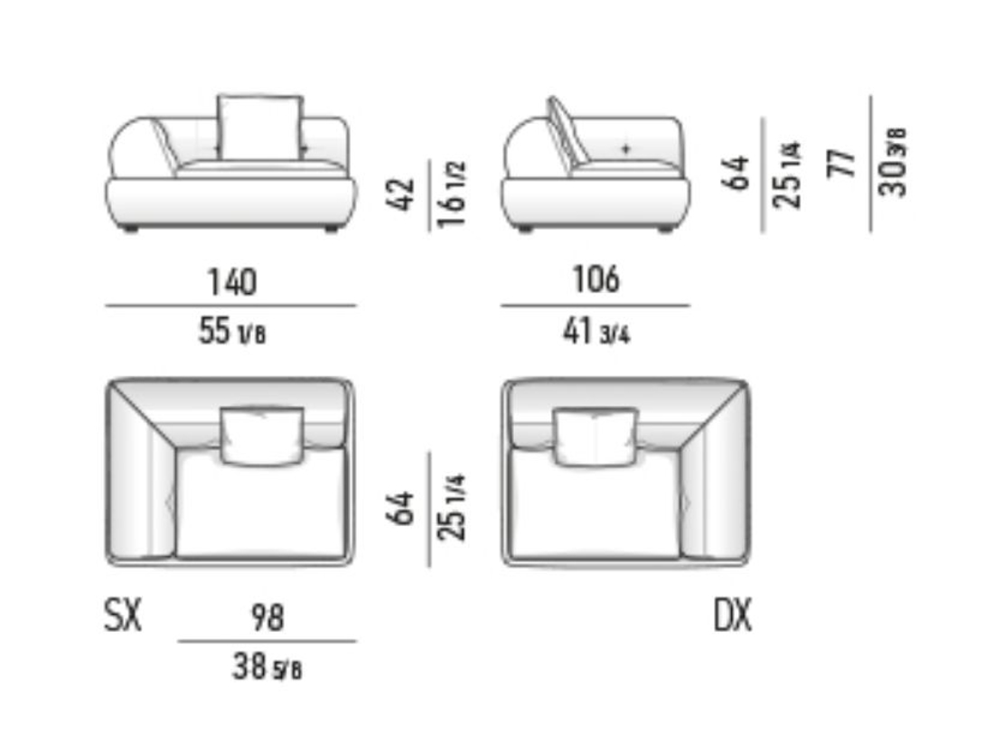 Slika od OAZA SOFA LEVI UGAO 140*106*h64 cm NUBUCK