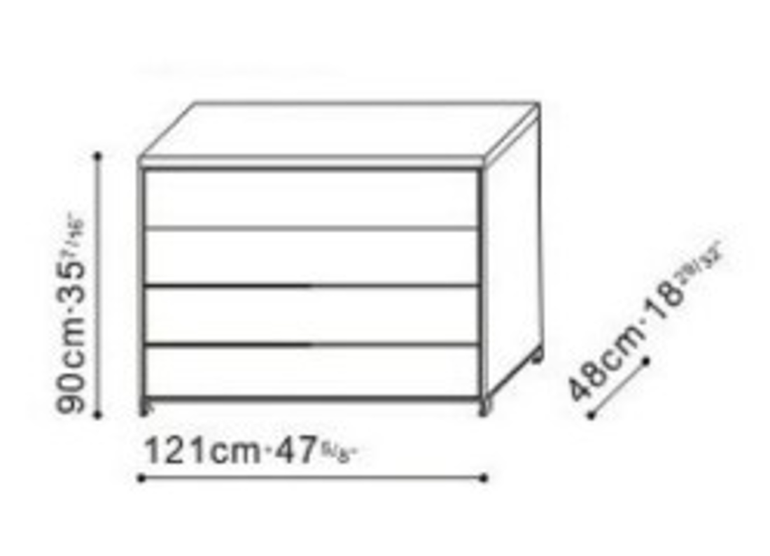 Slika od MAX KOMODA SA ČETIRI FIOKE 121X48h90 CM