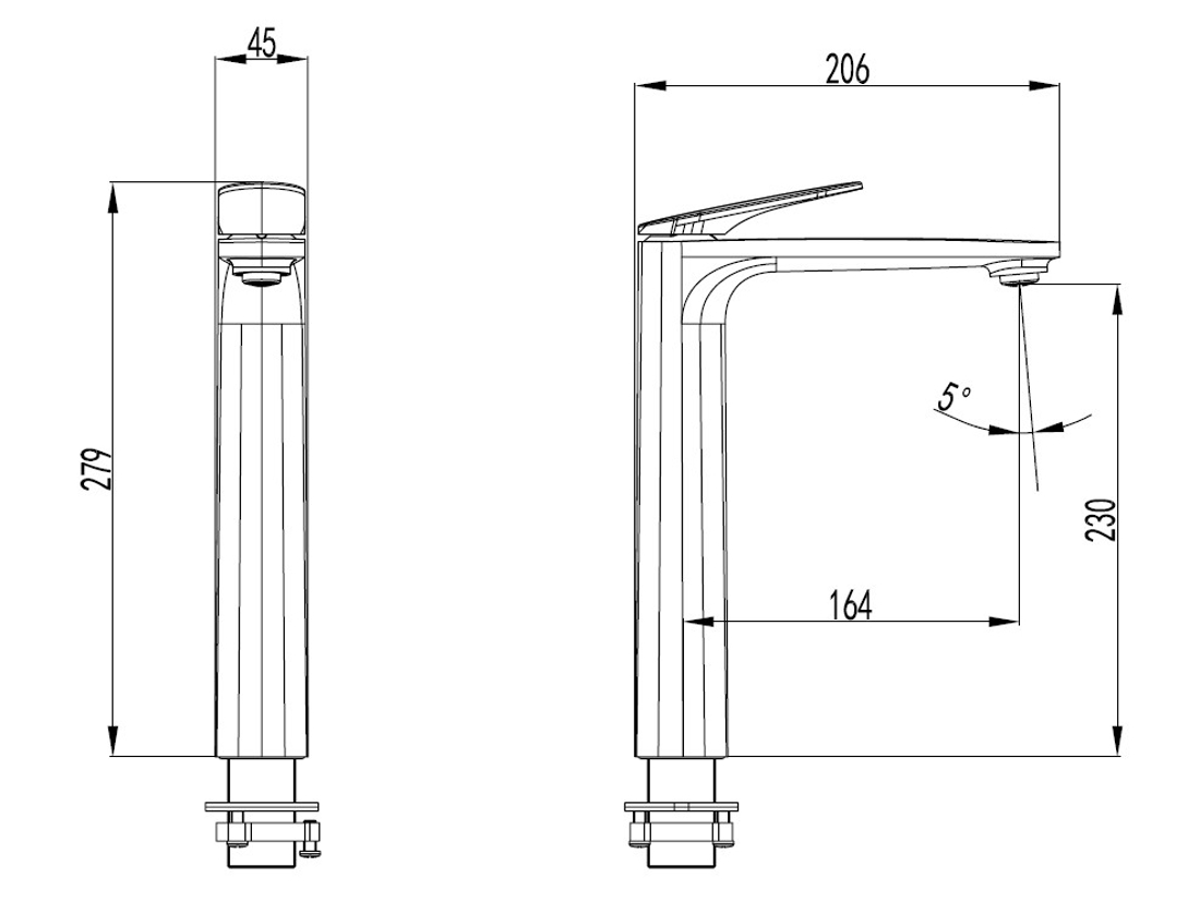 Slika od FENIX BATERIJA ZA UMIVAONIK GUNMETAL BEZ POP-UP ODLIVA