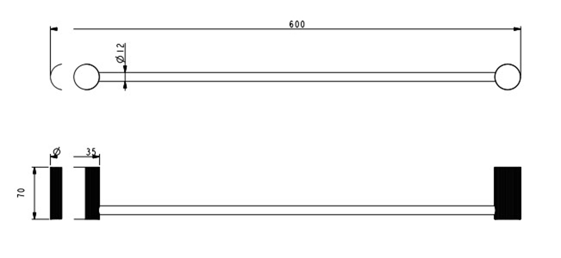 Slika od ARIS TOWEL BAR BRUSHED ROSE GOLD