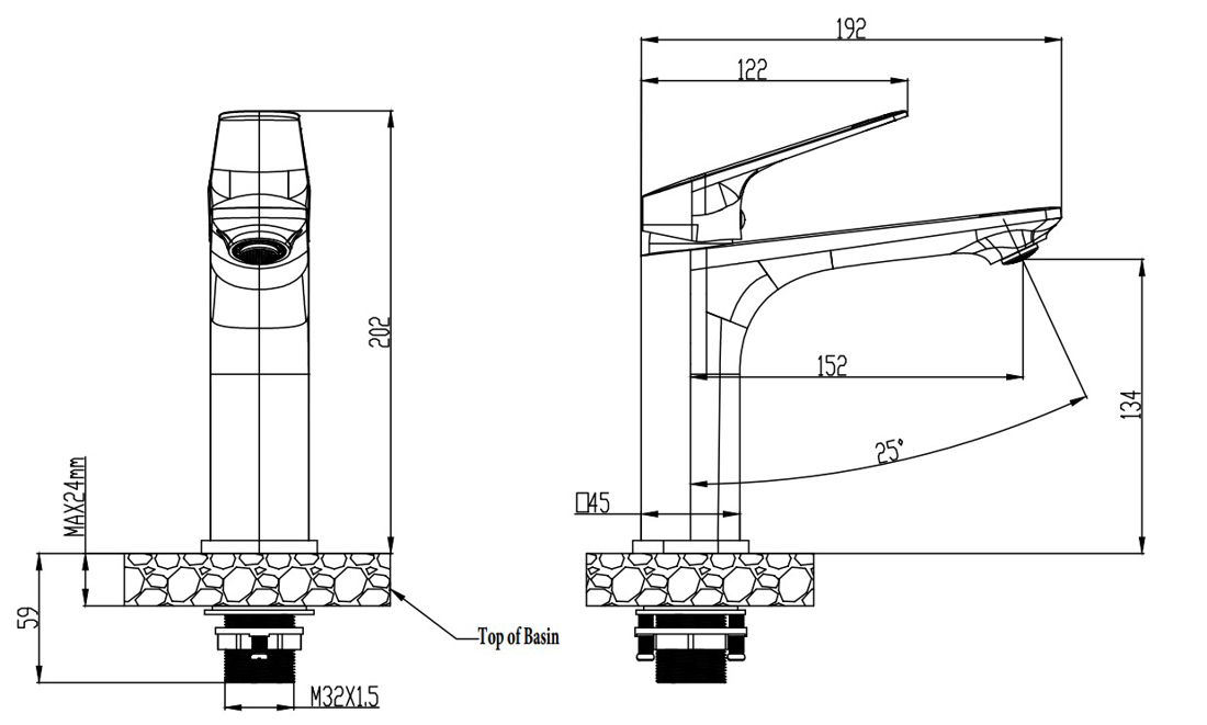 Slika od GALAXY  SLAVINA ZA LAVABO GUN METAL