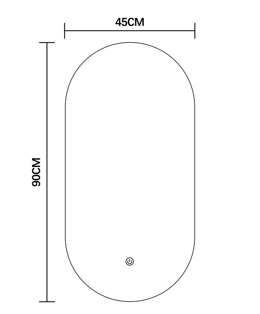 Slika od LED OGLEDALO BEZ RAMA 45X90 CM