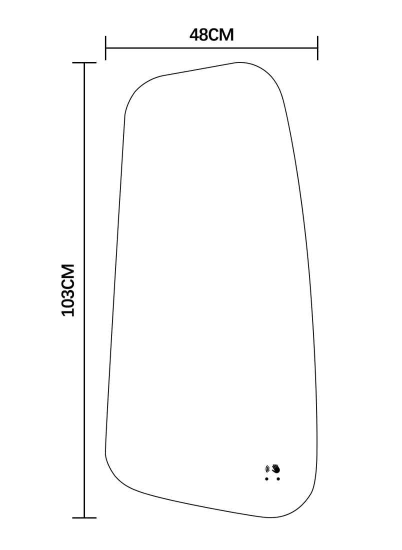 Slika od LED OGLEDALO BEZ RAMA 48X103 CM